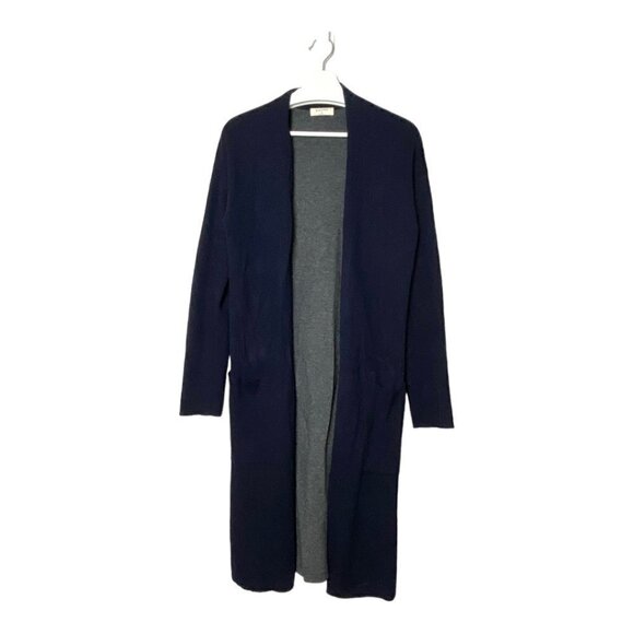 Aritzia Babaton Lance Wool Linen Blend Duster Cardigan Navy - Picture 2 of 11